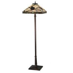  Meyda Tiffany 106506 2 Light Burgundy Pine Branch Floor Lamp 