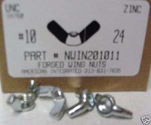 10 24 Wing Nuts Cold Forged Steel Zinc Plated (30)  