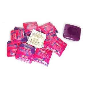   Non Lubricated 12 condoms with Travel Condom Compact Health