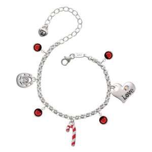   Candy Cane Love & Luck Charm Bracelet with Siam Swarovski  Jewelry
