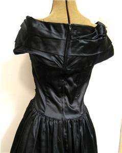 Vtg Gunne Sax Black Sequined Dress Tea Ballerina Length 7 / 8  