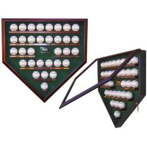 30 Ball Home Plate 500 Home Run Club Display Case   Glass Baseball 