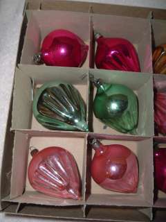 36 Vintage Glass Christmas Ornaments Shiny Brite/USA  