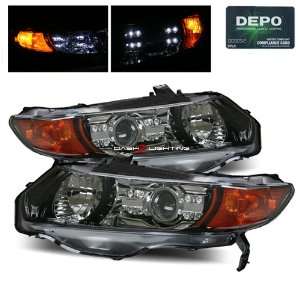   08 Honda Civic 2 Door Projector Headlights by DEPO   Black Automotive
