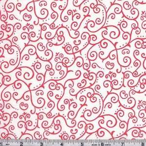   Air Swirls and Curls Pink Fabric By The Yard Arts, Crafts & Sewing