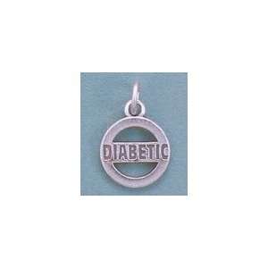  Sterling Silver Charm, DIABETIC, 11/16 inch Jewelry