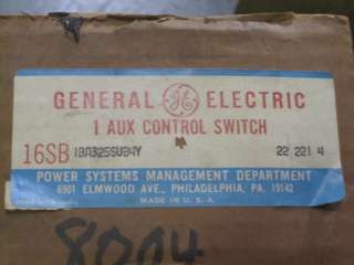 GE GENERAL ELECTRIC 16SB AUXILIARY CONTROL SWITCH NIB  