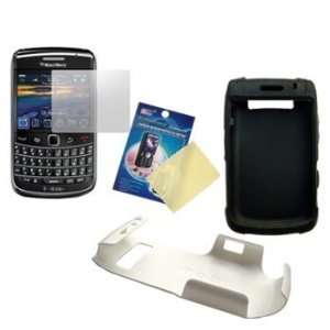   White Hard Cover & LCD Screen Guard / Protector for BlackBerry Bold