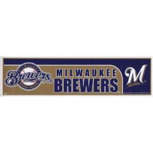    Milwaukee Brewers MLB Bumper Sticker   3 X 11