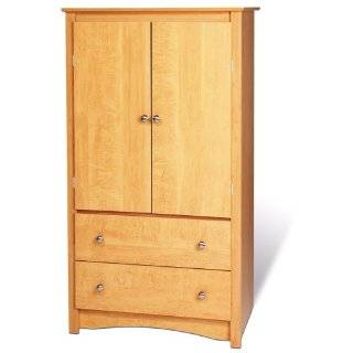   Oak Finish 3 Drawer Junior Wardrobe Bedroom Armoire Furniture & Decor