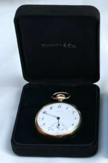   CURTIS 1900 TIFFANY & CO 18K GOLD OPEN FACE POCKET WATCH BOX  