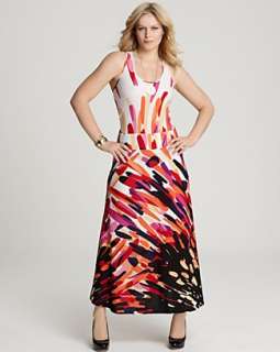Melissa Masse Plus Size Printed Racerback Maxi Dress   Dresses 