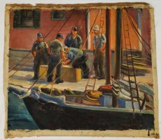 Marion Huse New England Gloucester Rockport Fishermen Wharf Boat O/C 
