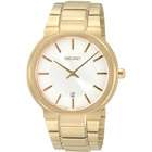Seiko SKP356 Gold Tone Stainless Steel Dress Watch Silver Dial