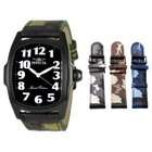   1026 Lupah Green Camouflage Leather Interchangeable Strap Watch Set