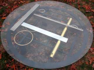 Modern Abstract Chrome, Brass and Glass Coffee Table  