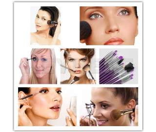 16 Pcs Pro Purple Makeup Eye Shadow Brush Cosmetic Set  