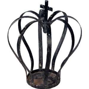 Metal Crown Candle Holder w/ Cross 