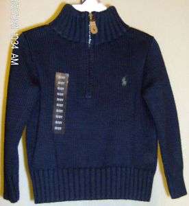 Polo Ralph Lauren Boys Sweater 2T Navy Green Pony NWT 0885031795954 