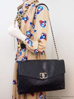 CHANEL VINTAGE XL JUMBO STITCHED SHEEP 2.55 MAXI CHAIN BRIEFCASE 