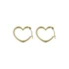 14k Gold Hoop Heart Earrings  