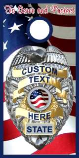 Custom Police Badge Cornhole game decal wrap style B  