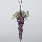   of 8 Tuscan Winery Purple Glitter Grape Cluster Christmas Ornaments 3