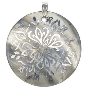  Blue Moon Enchanted Planet Shell Pendants, Round Decal 