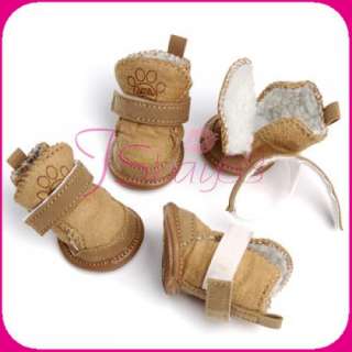 Warm Cozy Fit Small Dog Pup Shoes Boots Clothes Apparel  