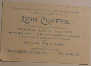 Lion Coffee #1   early 1900s Ad card Great Graphics  