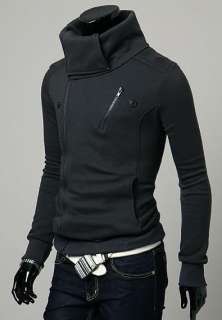 Mens Korean Version Double Zip Style Hoodie Jacket 2879  