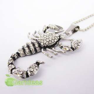   Steel Diamond Scorpion Chain Pendant Necklace Cool Item ID3874  