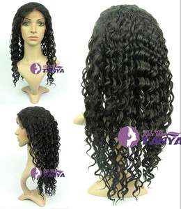 18 100% India Remy Human Hair Lace Wig Wigs Deep Wave  