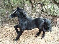 Furry Animal Figurine Horses BLACK HORSE STALLION XL  