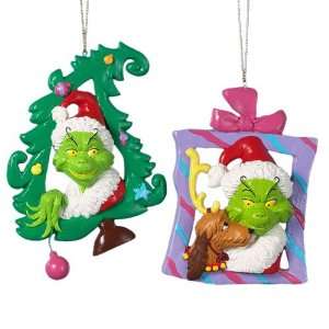 Set of 2 Dr. Seuss The Grinch Christmas Ornaments 