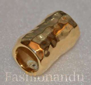   Sebbag SSD Sterling silver Gold Coated Bead Slide for Leather Necklace