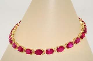 2,000 7.98CT OVAL CUT AFRICAN RUBY TENNIS BRACELET GORGEOUS  