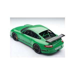 AUTOart Porsche 911 (997) GT3 RS, Green w/Black Stripes Die cast Scale 