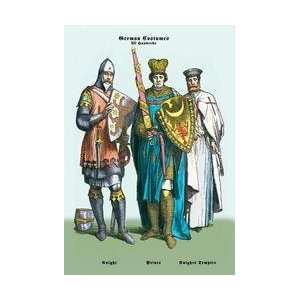 German Costumes Knight and Prince 24x36 Giclee