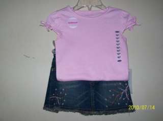 Old Navy Infant Girls Denim Skirt+Bodysuit 18 24M NWT  