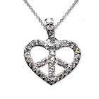 Body Candy Sterling Silver Heart Peace Sign Pendant