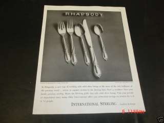1960 International Sterling Rhapsody Silverware Ad  