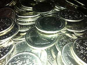Canadian currency 50 cent pieces  