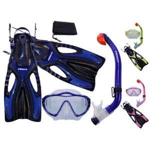 PROMATE Junior Snorkeling Scuba Diving Mask DRY Snorkel Fins Set for 