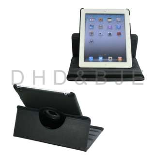   ° Rotating Magnetic Leather Case Smart Cover With Swivel Stand Black