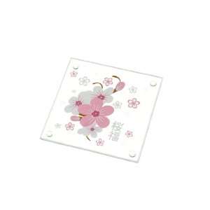 Artwedding Sakura Glass Coaster Wedding Favor (Set of 6 