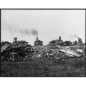   Roundhouse,St Louis,IL,after tornado,1896