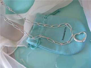 Tiffany & Co. Elsa Peretti Open Heart Link Sterling Silver Necklace 