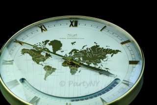  AUTOMATIC PAN AMERICAN SHELF DESK WORLD TIME ZONE CLOCK ★  