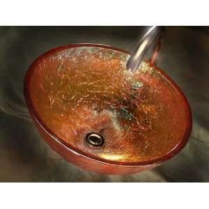 16 Glass Vessel Sink Finish Gold Reflections